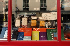 A 'vitrine' on Rue Cler - the shop sells all kinds of interesting goodies, from chocolates to specialty soups...